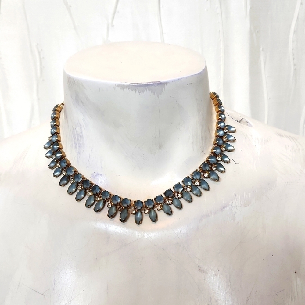 Light Blue Necklace and Matching Clip On Earrings